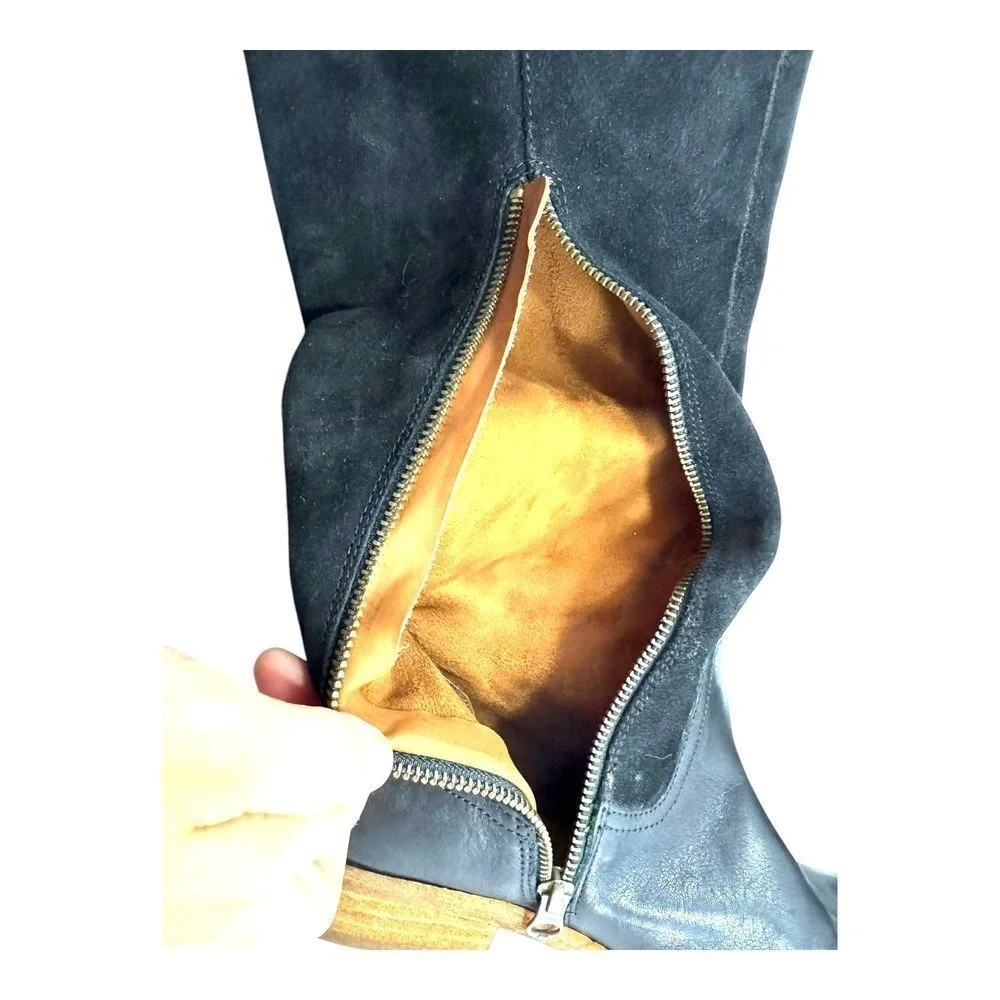 Kork Ease Suede Leather Riding Boot SZ 7 Black